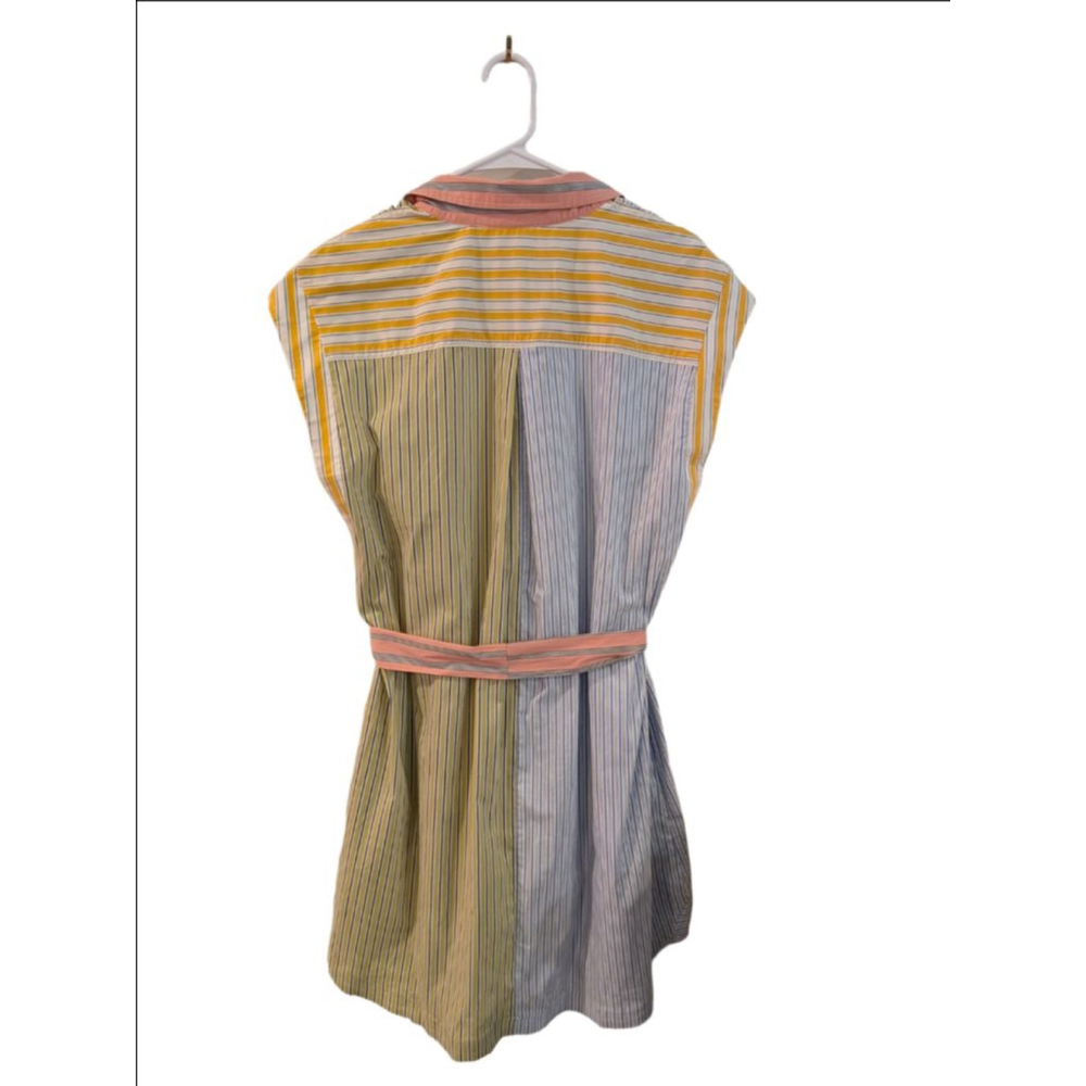 Women's Maeve by Anthropologie Striped Shirt Dress L Blue Yellow - Picture 5 of 10